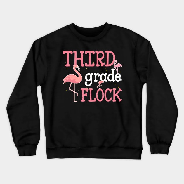 Flamingo 3rd Third Grade Back To School Crewneck Sweatshirt by kateeleone97023